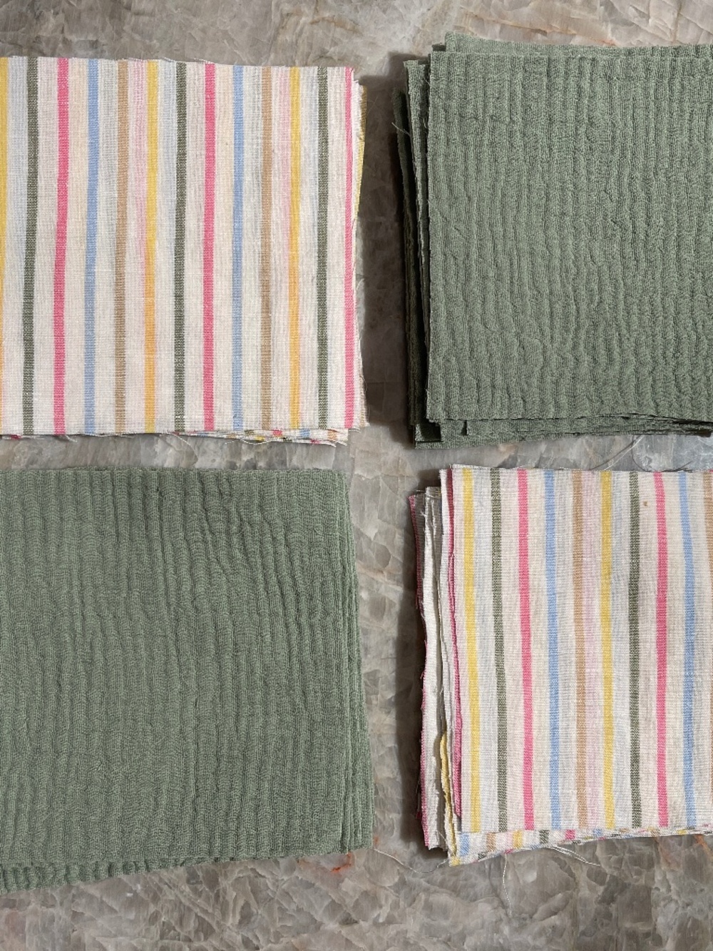 Lot of 5" Inch Quilt Squares 72 count Repurposed Fabric